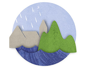 Logo der Wanderausstellung 'Wasser in Stadt, Land, Fluss
